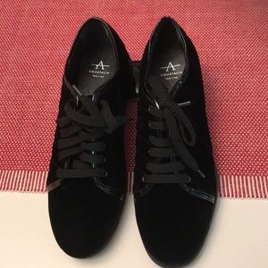 Aquatalia Glenda Quilted Black Velvet Sneaker